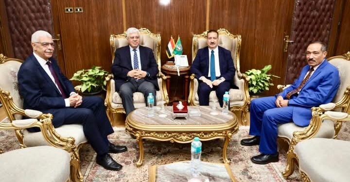 محافظ المنوفية يستقبل وزير التعليم العالي ورئيس الجامعة لافتتاح مركز القياس والتقويم وحضور المجلس الأعلى للجامعات