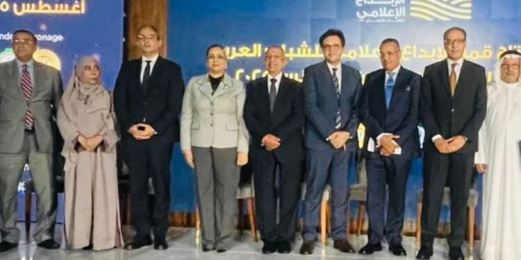 افتتاح قمة الإبداع الإعلامي للشباب العربي بحضور هنو ومبارك وعمار           وعبد الغفار وسعده