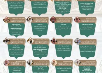 جدول البرنامج العلمي الدائم بالمسجد النبوي لشهر جمادى الأولى 1447هـ