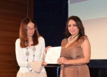 ‏رانيا يحيى تكرم البروفيسيرة باولا بوتسى بالاكاديمية بروما