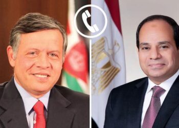 الرئيس عبد الفتاح السيسي يجرى اتصالاً هاتفياً بالملك عبد الله ملك المملكة الأردنية